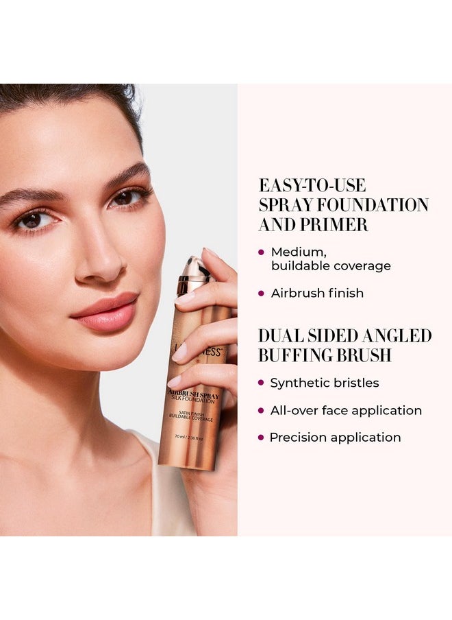 LUMINESS - LUMINESS Airbrush Spray Silk Foundation Starter Kit - Fair - Foundation, Primer & Dual-Sided Angled Buffing Brush - Medium, Buildable Coverage, Anti-Aging Formula Hydrates & Moisturizes - Image 1