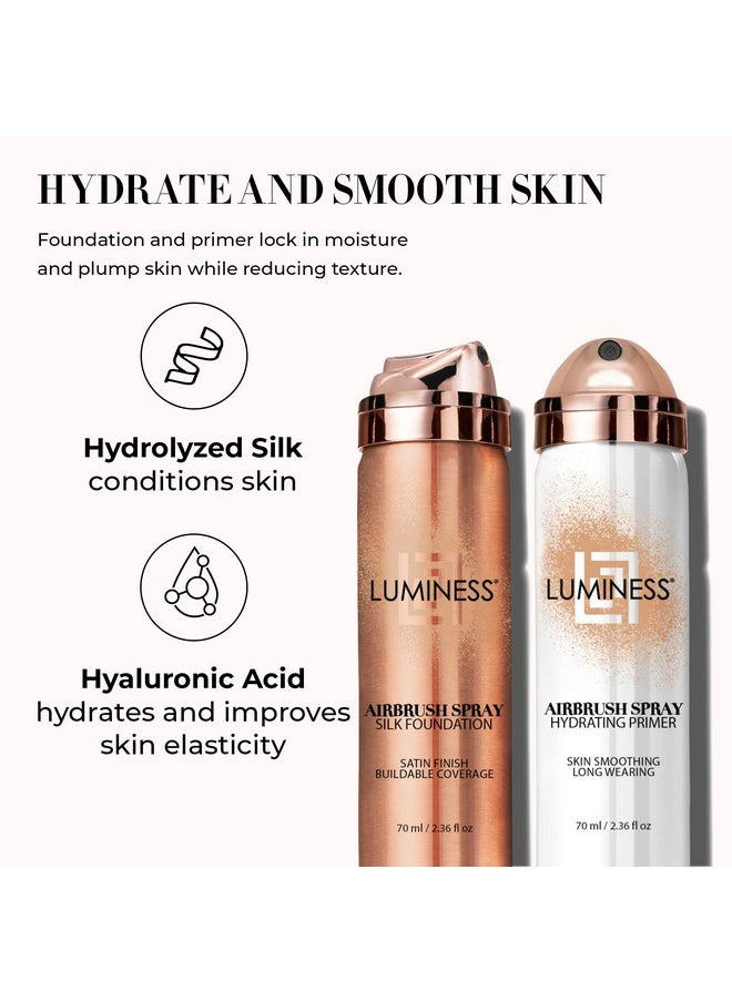 LUMINESS - LUMINESS Airbrush Spray Silk Foundation Starter Kit - Fair - Foundation, Primer & Dual-Sided Angled Buffing Brush - Medium, Buildable Coverage, Anti-Aging Formula Hydrates & Moisturizes - Image 1