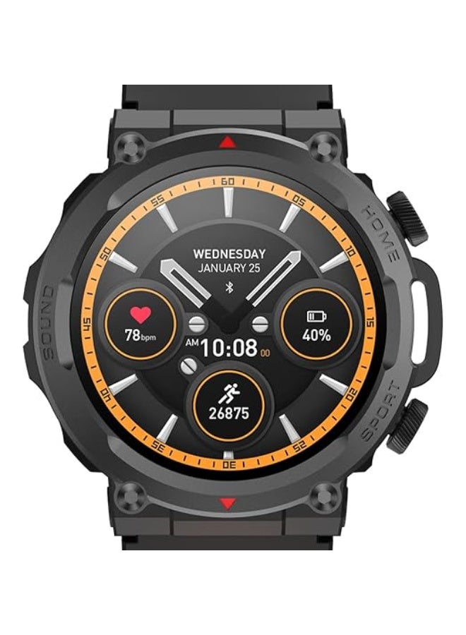 تيميكس ساعة TIMEX Tough الذكية المتينة: شاشة AMOLED دائرية مقاس 1.43 بوصة بدقة 466×466 بكسل | تاج وظيفي | إجراء المكالمات عبر البلوتوث | هيكل معدني | شاشة تعمل دائماً (Always On) | مساعد صوتي بالذكاء الاصطناعي | أكثر من 100 وضع رياضي | أكثر من 100 واجهة للساعة - Image 1