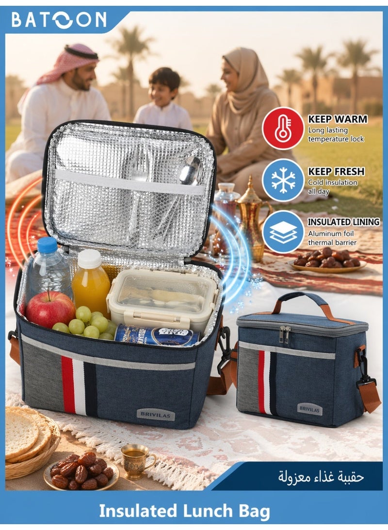 بريڤيلاس حقيبة غداء معزولة - سعة كبيرة - حقيبة مانعة للتسرب تحافظ على برودة المشروبات، مع حزام كتف قابل للتعديل - Image 1