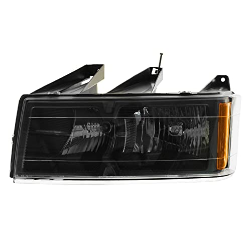 TRQ Driver Side Headlight Assembly Black Bezel Compatible with 2004-2012 Chevrolet Colorado GMC Canyon 2006 Isuzu i-280 2007-2008 i-290 i-350 i-370 GM2502234 - Image 1