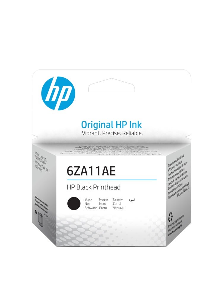 HP خزان ذكي رأس طباعة أسود 6ZA11AE - رؤوس طباعة GT تعمل مع خزان الحبر 115، 319 خزان 315، 415، 419 - Image 1