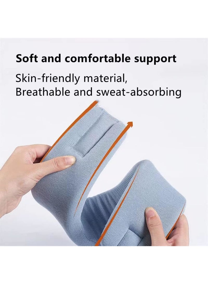 SOLARAE Neck Brace for Neck Pain and Support, Memory Foam Neck Brace Cervical Collar, Soft Foam Cervical Collar for Sleeping, Adjustable Neck Support Brace for Working with Head Down, L, Grey - Image 4