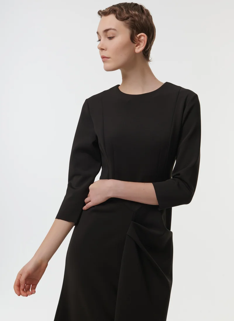 Leem  Marked Waist Pleat Detail Dress for Women | Best Price UAE