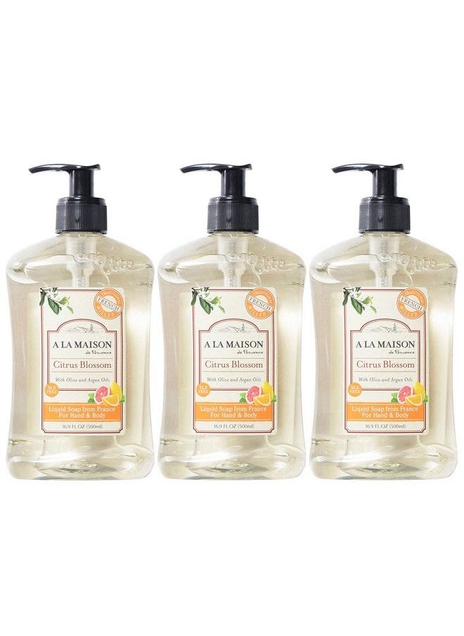 A La Maison Citrus Blossom Liquid Hand Soap Triple French Milled Natural Moisturizing Soap (3 Pack 16.9 Oz Bottle)  - Image 2