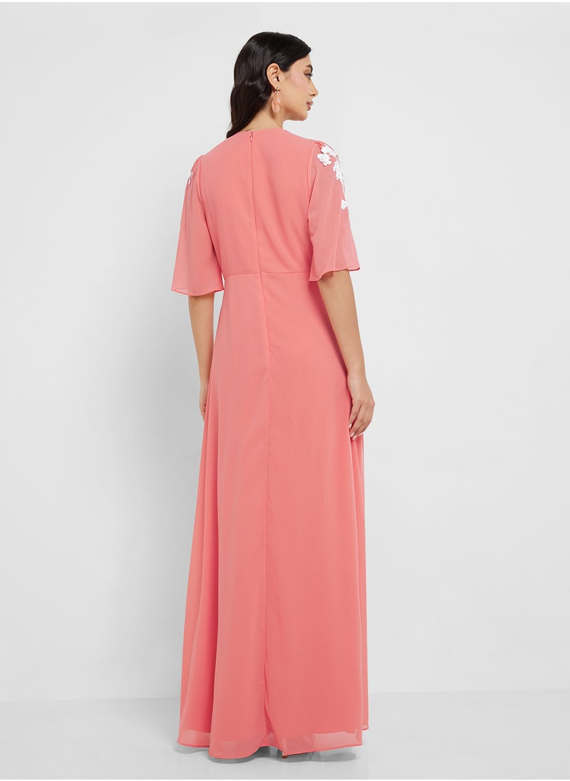 Hope & Ivy Plunge Front Embellished Maxi Dress  - Image 2