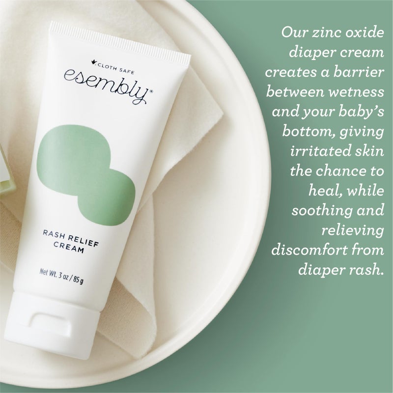 Esembly Rash Relief Cream, Organic and Cloth Friendly Zinc Oxide Barrier Cream, Soothes and Heals Diaper Rash, Natural Aid for Baby Bottom Discomfort, 3oz - Image 3