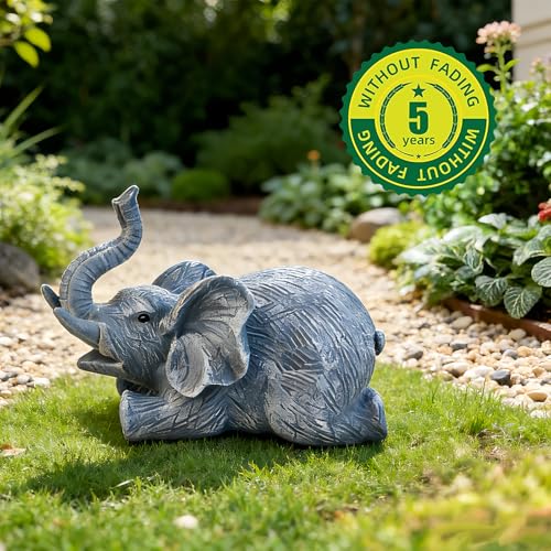 LEGIFO Garden Decor Elephant Statue Set of 3, Resin Outdoor Sculpture for Yard, Patio & Lawn - Unique White Elephant Figurines, Christmas Birthday Gift for Women, Mom, Grandma & Family - Image 5