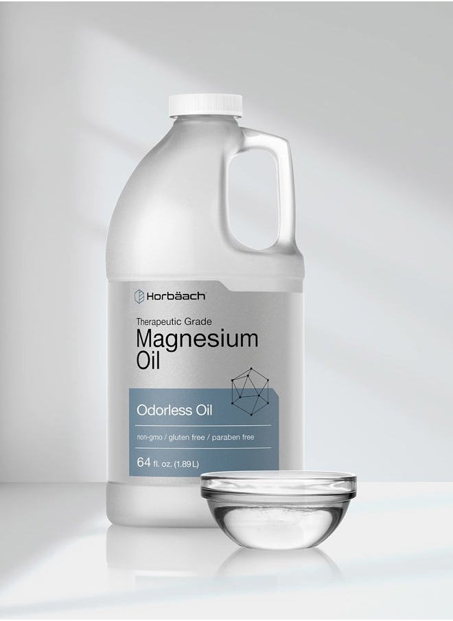Horbäach - Magnesium Oil | 64 fl. oz | Therapeutic Grade | Vegetarian, Non-GMO, Gluten Free, and Paraben Free Odorless Formula - Image 1