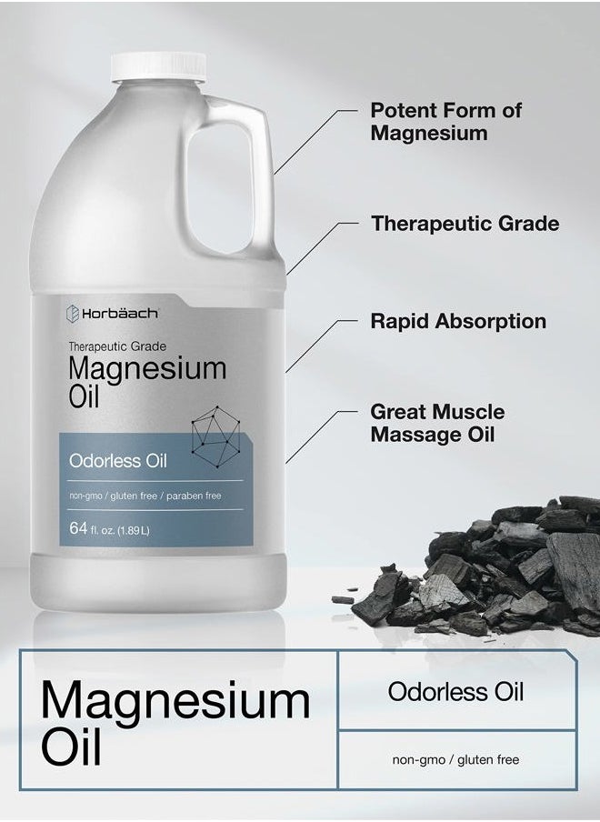 Horbäach - Magnesium Oil | 64 fl. oz | Therapeutic Grade | Vegetarian, Non-GMO, Gluten Free, and Paraben Free Odorless Formula - Image 1