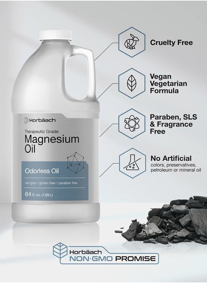 Horbäach - Magnesium Oil | 64 fl. oz | Therapeutic Grade | Vegetarian, Non-GMO, Gluten Free, and Paraben Free Odorless Formula - Image 1