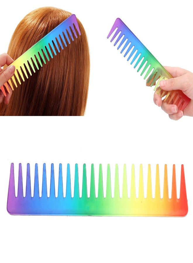 Yinhing Rainbow Hair Comb, Color Hair Dressing Comb, Professional Barber Haircut Comb Fashionable Portable Hairdressing Comb Styling Tool (01) - Image 2
