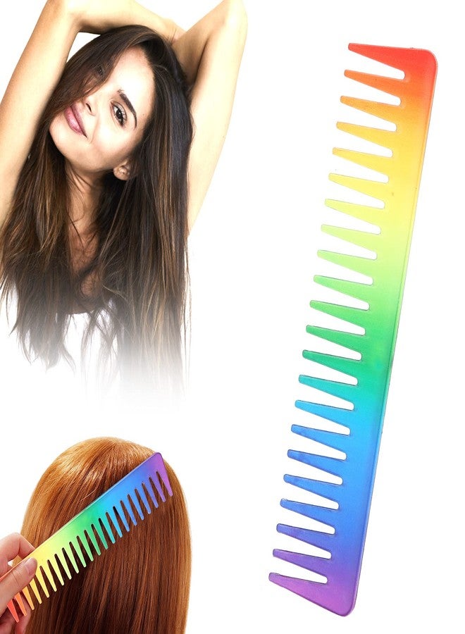Yinhing Rainbow Hair Comb, Color Hair Dressing Comb, Professional Barber Haircut Comb Fashionable Portable Hairdressing Comb Styling Tool (01) - Image 1