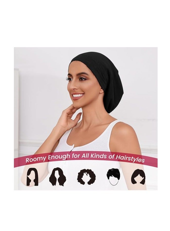 Flushrenic Silk Bonnet for Sleeping Women, Adjustable Silky Satin Lined Sleep Cap, Silk Hair Wrap for Sleep Night Cap - Image 4