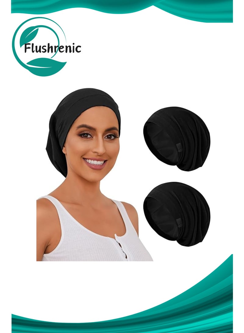Flushrenic Silk Bonnet for Sleeping Women, Adjustable Silky Satin Lined Sleep Cap, Silk Hair Wrap for Sleep Night Cap - Image 1