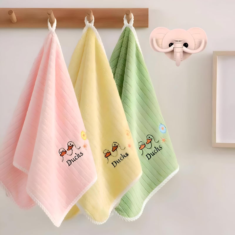 Tensile-5 Towel for Kids with Nursery Loop; Soft cotton absorbent and fast dry, gentle on the skin; suitable for hands and mouth; washable in the washing machine - Image 2