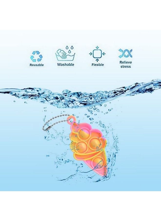 BINGLALA 20 Pcs Simple Fidget Toys Pop Fidget Toy Keychain Toy Mini Stress Relief Hand Toys Ice Cream Pop Sensory Toy Pop Anxiety Stress Reliever Office Desk Toy For Kids Adults  - Image 5