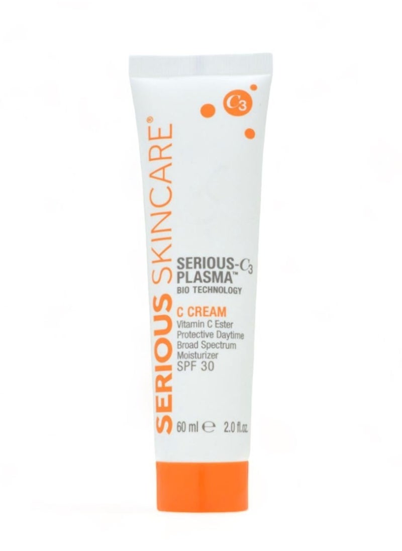 Serious Skincare Serious Skincare - Vitamin C Face Cream for Women and Men - Hydrates Dry Skin - Anti-Aging Wrinkle Moisturizer for Radiant Skin - Vitamin C3 Esters - Hydrolyzed Collagen - Daytime SPF 30-2 Fl. Oz.  - Image 1