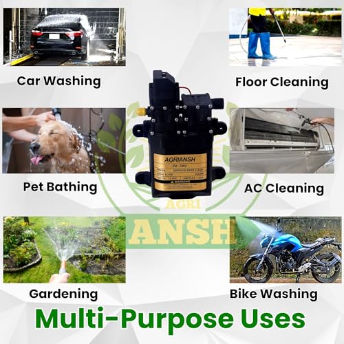 Agriansh 12v DC Motor Kit Water Pump Battery Sprayer Double Motor High Pressure Pump 220 Psi Battery Sprayer for Agriculture, Bike Washing Booster Pump for Water Pressure Home Small Water Pump Machine - Image 4