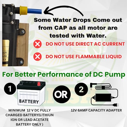 Agriansh 12v DC Motor Kit Water Pump Battery Sprayer Double Motor High Pressure Pump 220 Psi Battery Sprayer for Agriculture, Bike Washing Booster Pump for Water Pressure Home Small Water Pump Machine - Image 5