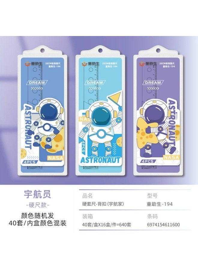 HELPS Cute Cartoon Set Of Rulers For Students, Multifunctional Triangle Ruler, Protractor, Four-piece Set, Soft Ruler - Image 1