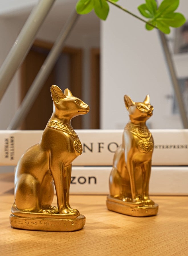 EASCHEER Egyptian Cat Goddess Bastet Statue Egyptian Décor 1PCS(4.2 inches Gold) - Image 4
