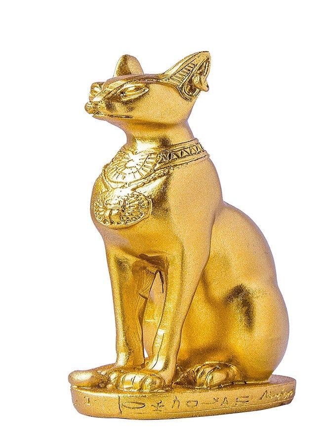 EASCHEER Egyptian Cat Goddess Bastet Statue Egyptian Décor 1PCS(4.2 inches Gold) - Image 1