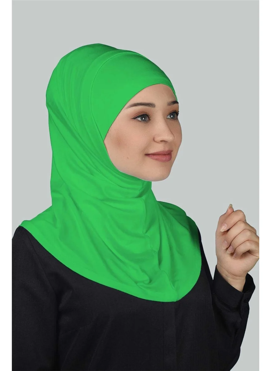 التوبة Set of 2 Practical Scarf, Ready-made Turban and Hijab Hijab Bonnet - Light Green