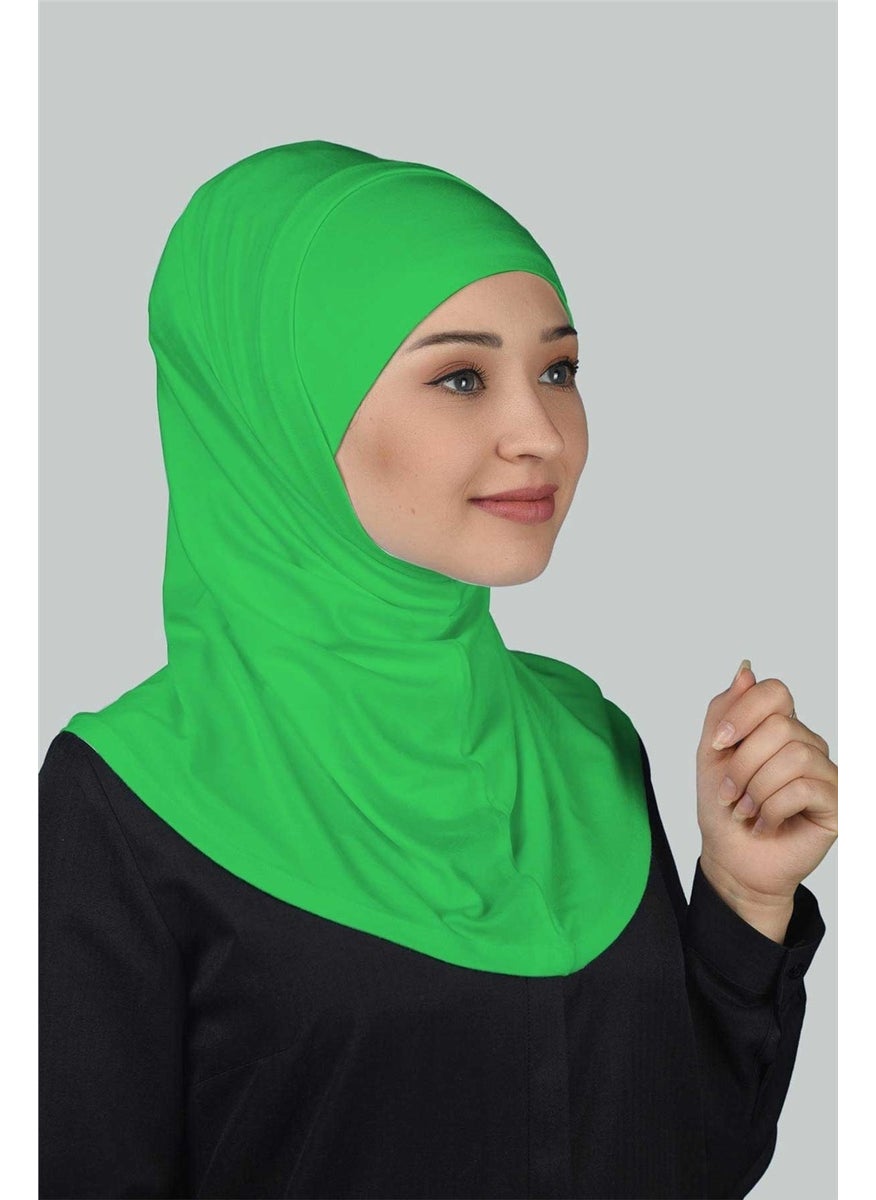 Altobeh - Set of 2 Practical Scarf, Ready-made Turban and Hijab Hijab Bonnet - Light Green - Image 1