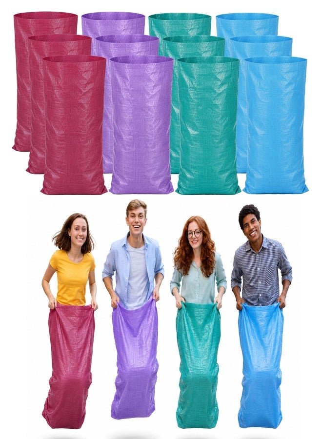 ECcandiedhaws 12Pcs Colorful Potato Sack Race Bags, 24" x 39" Reusable Vegetable Produce Bag for Potato Tomato Onion Bean Garlic Storage - Image 1