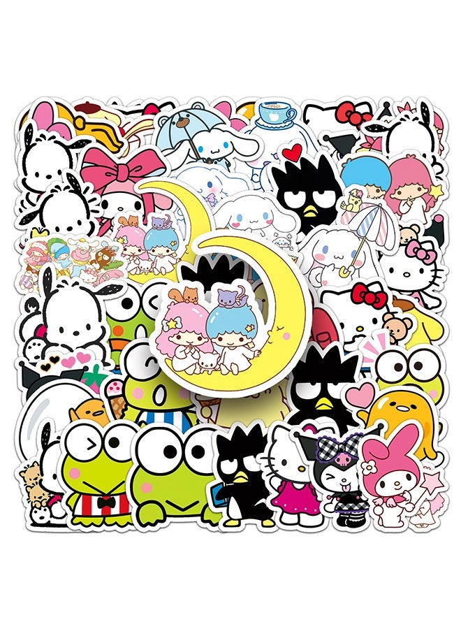 Sanrio 50 Pcs My Melody and Kuromi Stickers, Hello Kitty Kitty Stickers, Cute Sticker Japanese Kawaii Decals for Kids Teens Adults - Image 5