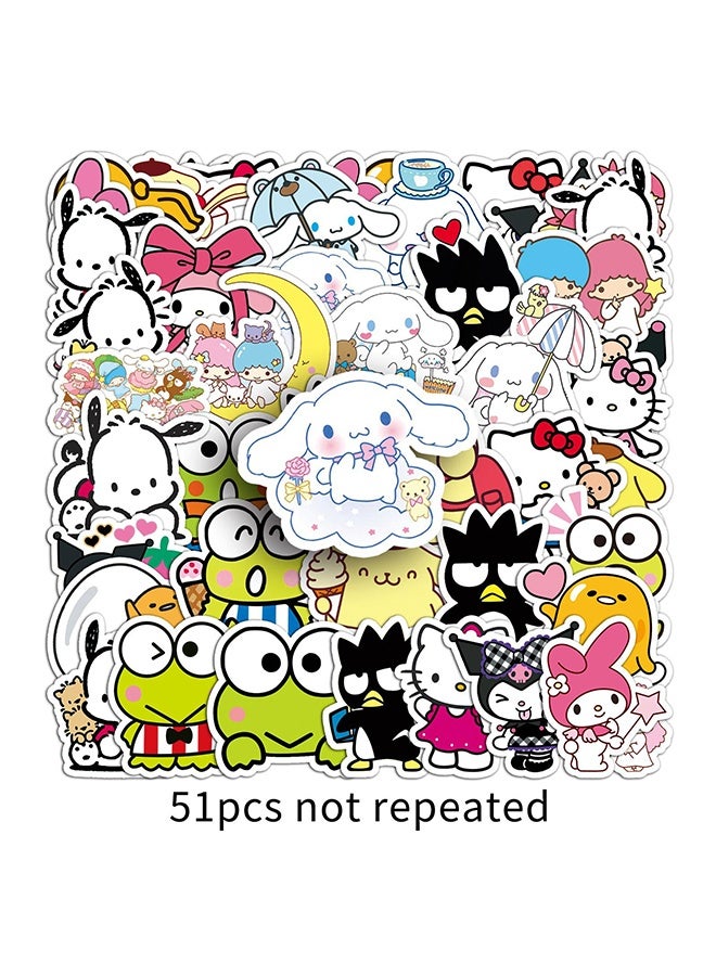 Sanrio 50 Pcs My Melody and Kuromi Stickers, Hello Kitty Kitty Stickers, Cute Sticker Japanese Kawaii Decals for Kids Teens Adults - Image 4