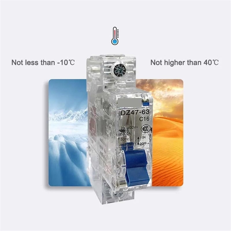 DZ47 63 1P 63A Transparent Shell Mini Circuit Breaker MCB Air Switch Low Voltage - Image 3
