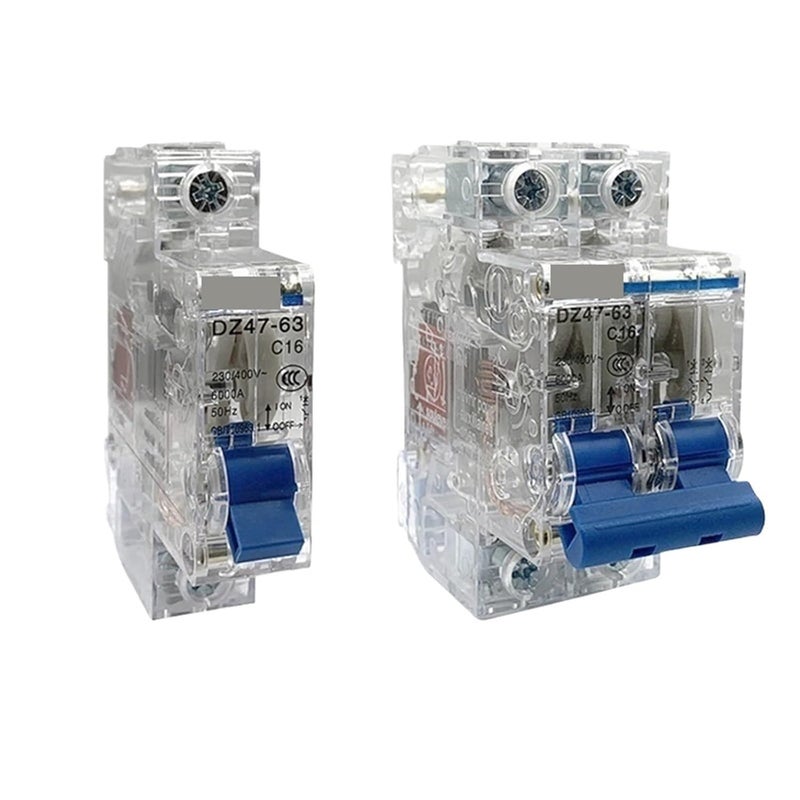 DZ47 63 1P 63A Transparent Shell Mini Circuit Breaker MCB Air Switch Low Voltage - Image 1