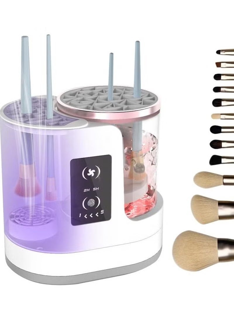 ELTRAZONE Electric Makeup Brush Cleaner Machine 3 in 1 – Multifunction Automatic Cosmetic Brush Cleaner and Dryer with 2H/5H Air-Drying Function – Upgrade Version for All Sizes of Makeup Brushes – Fast, Easy, Skin-Friendly Beauty Tool for Flawless Makeup Application  - Image 3