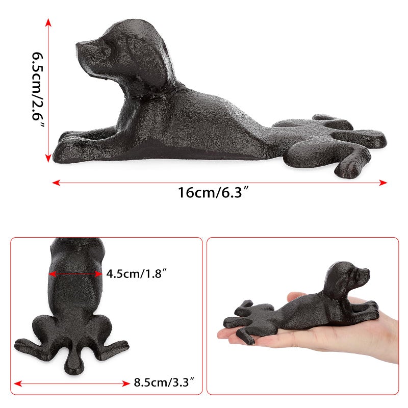 Sumnacon Cast Iron Door Stop - Heavy Duty Rustic Door Stopper Avoid Drilling Hole, Vintage Metal Door Wedge on Floor Surface for Home Office Commercial Industrial Dachshund - Image 5
