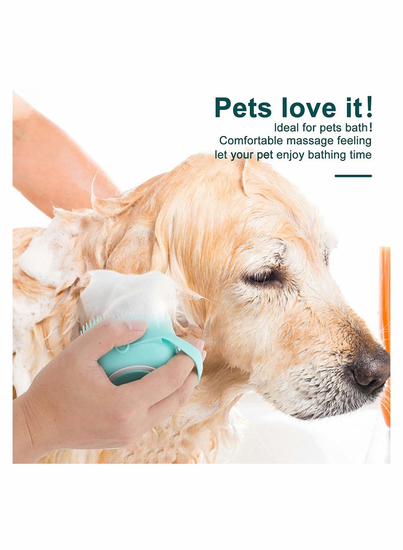 Pet Grooming Massage Brush with Shampoo Dispenser Soft Silicone Bristles for Dogs and Cats - Image 2