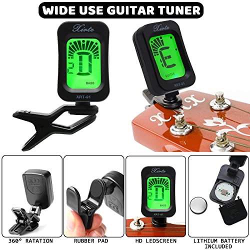Anvin Acoustic Guitar Accessories Kit - Including Guitar Strings, Tuner, Capo, Restring Tool, Pick Holder, Bridge Pins, Guitar Nuts and Saddles, Finger Picks (53 Pcs) - Image 3