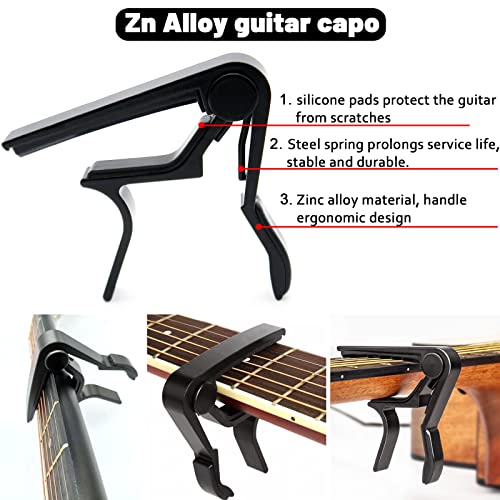 Anvin Acoustic Guitar Accessories Kit - Including Guitar Strings, Tuner, Capo, Restring Tool, Pick Holder, Bridge Pins, Guitar Nuts and Saddles, Finger Picks (53 Pcs) - Image 5