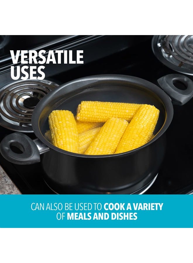BIALeTTI 07593 Oval 6 Quart Multi-Pot with Strainer Lid, whole pasta, corn, lobster, Stainless Steel 1 BPPPFMN - Image 5
