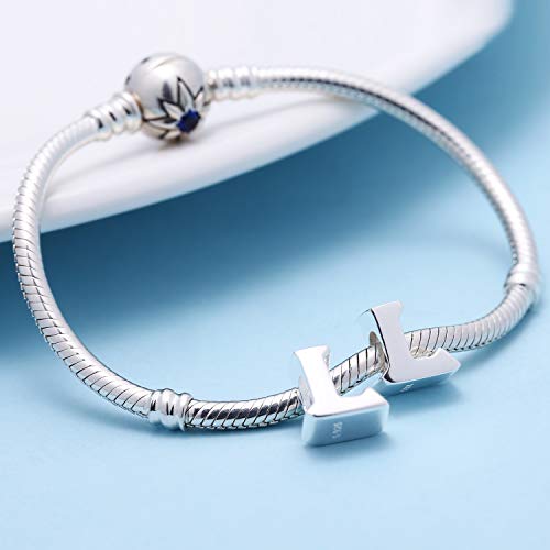 SOUKISS Alphabet Charms fit Pandora Charms Bracelet 925 Sterling Silver Letter Initial A-z Beads for Christmas Mothers Gifts (L) - Image 4