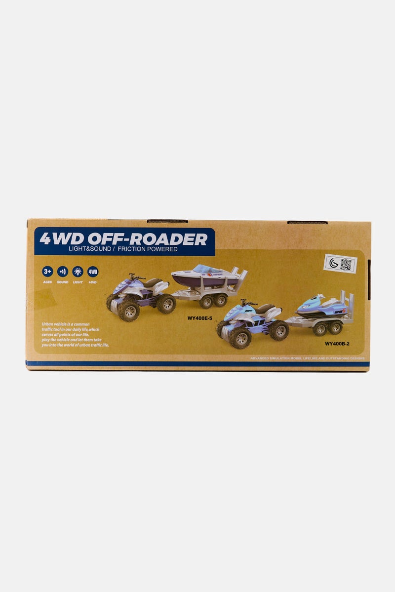 WENYI City Service Quad With Trailer And Jet Ski, Blue  - Image 2
