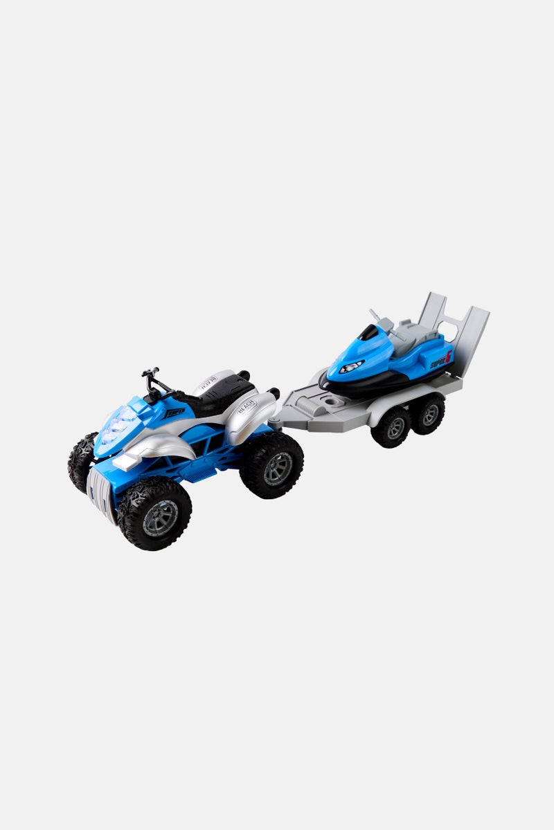 WENYI City Service Quad With Trailer And Jet Ski, Blue  - Image 3