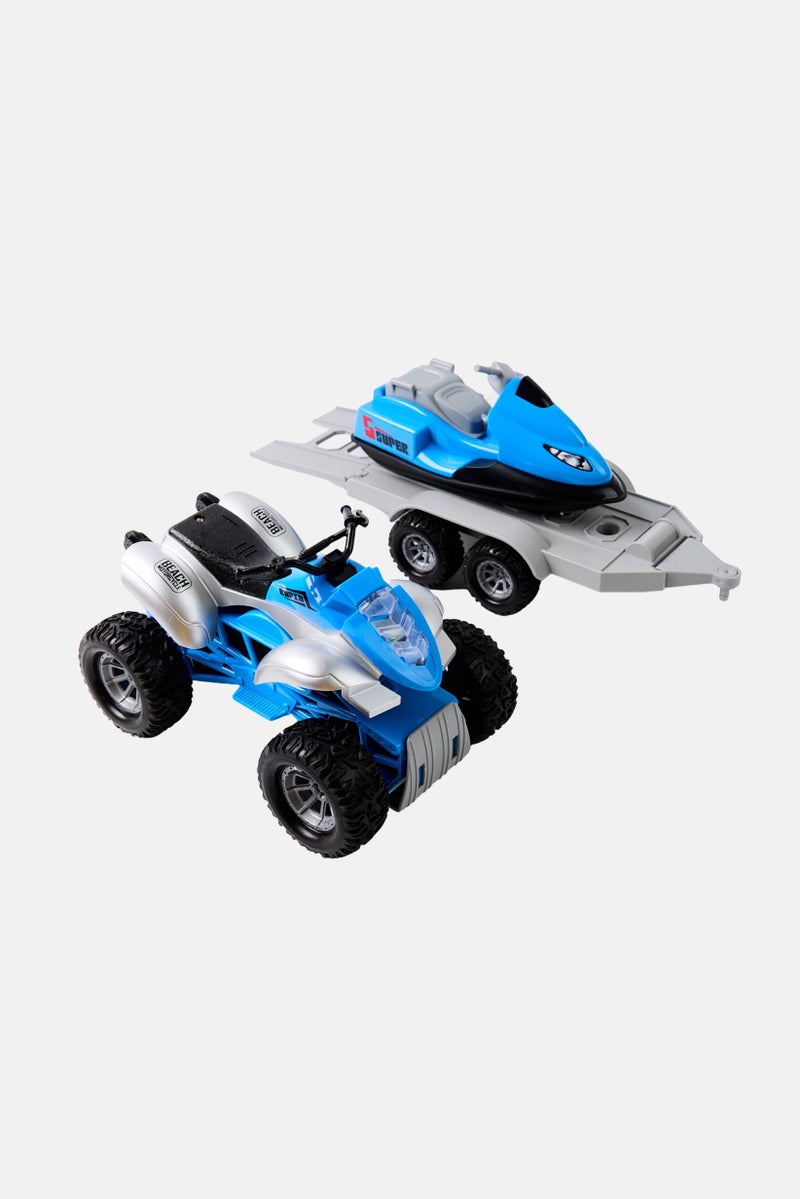 WENYI City Service Quad With Trailer And Jet Ski, Blue  - Image 4