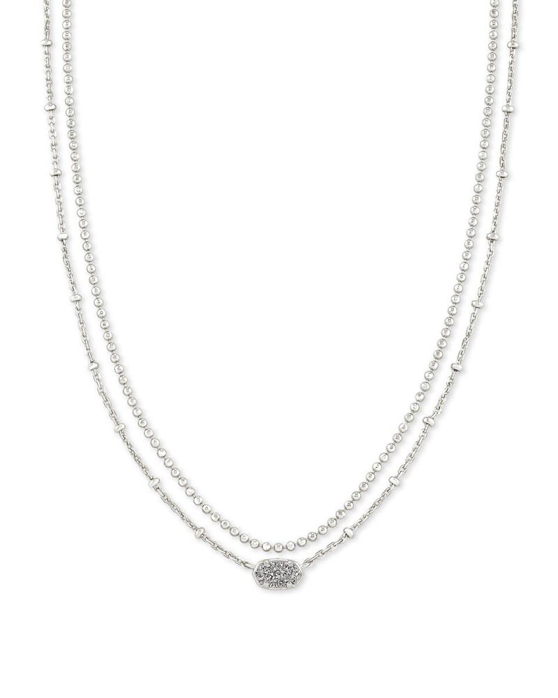 Kendra Scott Emilie Multi-Strand Necklace for Women, Fashion Jewelry, Rhodium-Plated, Platinum Drusy - Image 1