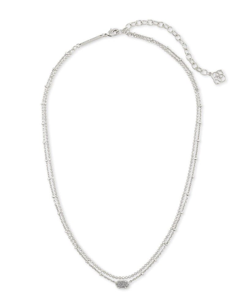 Kendra Scott Emilie Multi-Strand Necklace for Women, Fashion Jewelry, Rhodium-Plated, Platinum Drusy - Image 2