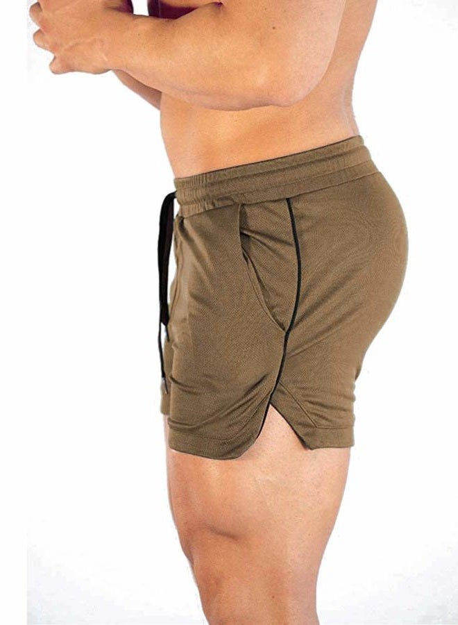 EVERWORTH Men's Athletic Shorts Gym Workout Short Shorts Casual Shorts Running Bodybuilding 5 Inch Inseam Shorts, 2 Pack: Green,black, M - Image 2
