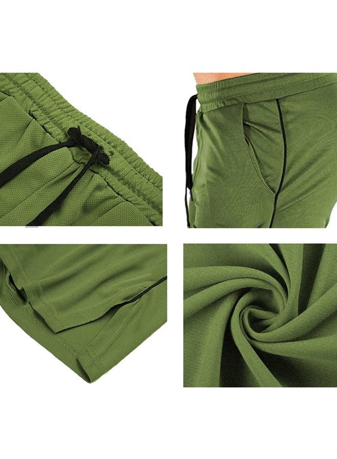 EVERWORTH Men's Athletic Shorts Gym Workout Short Shorts Casual Shorts Running Bodybuilding 5 Inch Inseam Shorts, 2 Pack: Green,black, M - Image 5