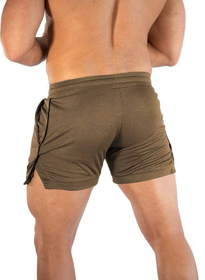 EVERWORTH Men's Athletic Shorts Gym Workout Short Shorts Casual Shorts Running Bodybuilding 5 Inch Inseam Shorts, 2 Pack: Green,black, M - Image 4
