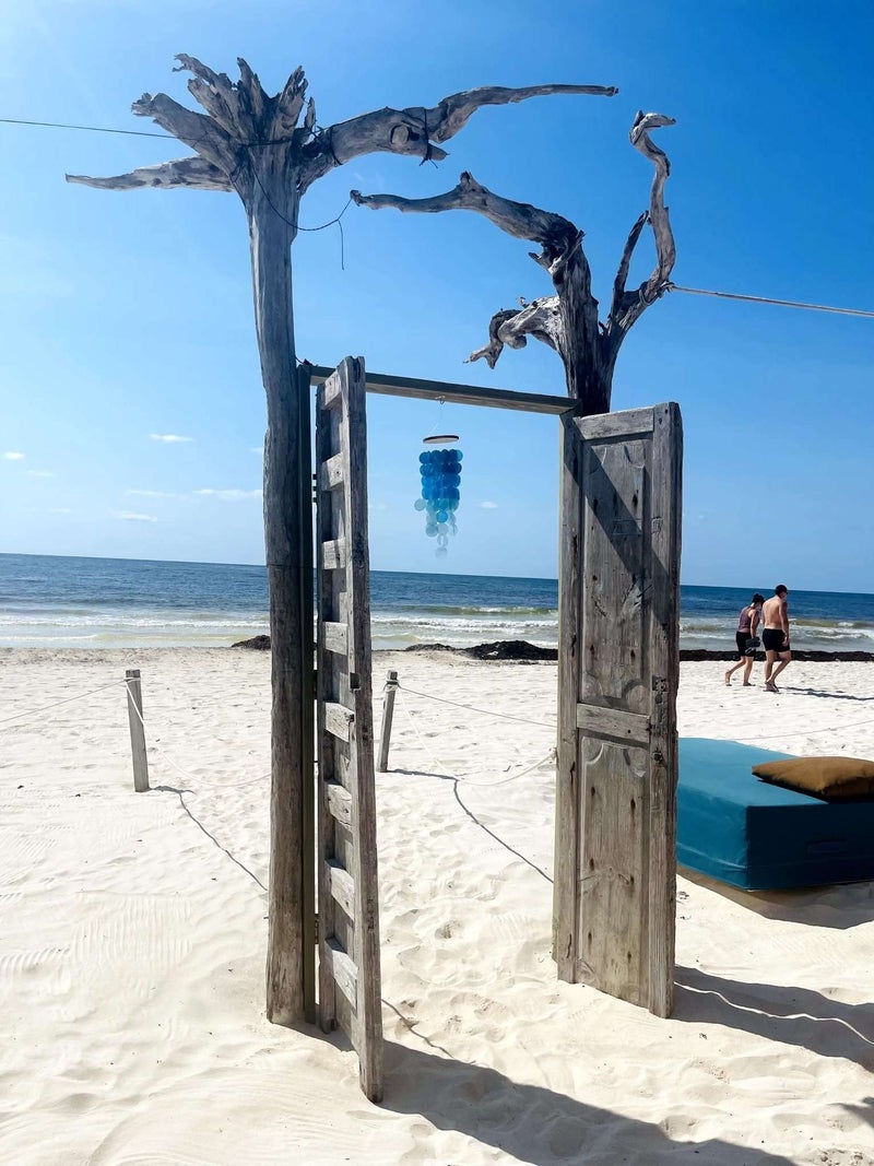 CraftCurl Capiz Shell Wind Chimes, Handmade Memorial Wind Chime with Melodious Sound, Sturdy Wood Top, Blue - Image 4